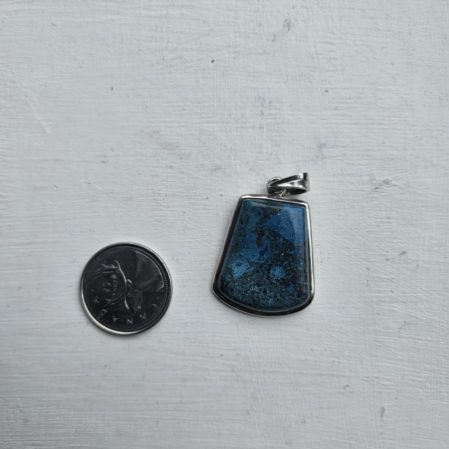 Chrysocolla Pendant, Trapizoid