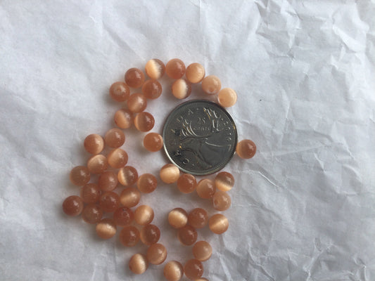 4mm Peach Cats Eye Bead