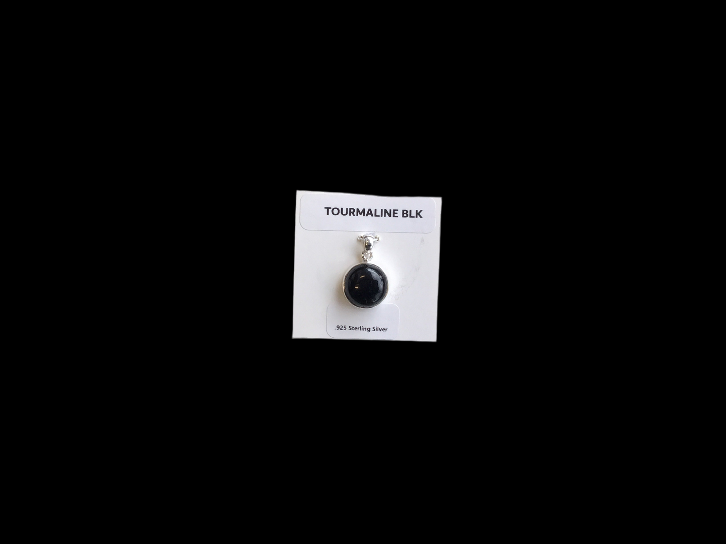 Polished Circle Black Tourmaline Pendant