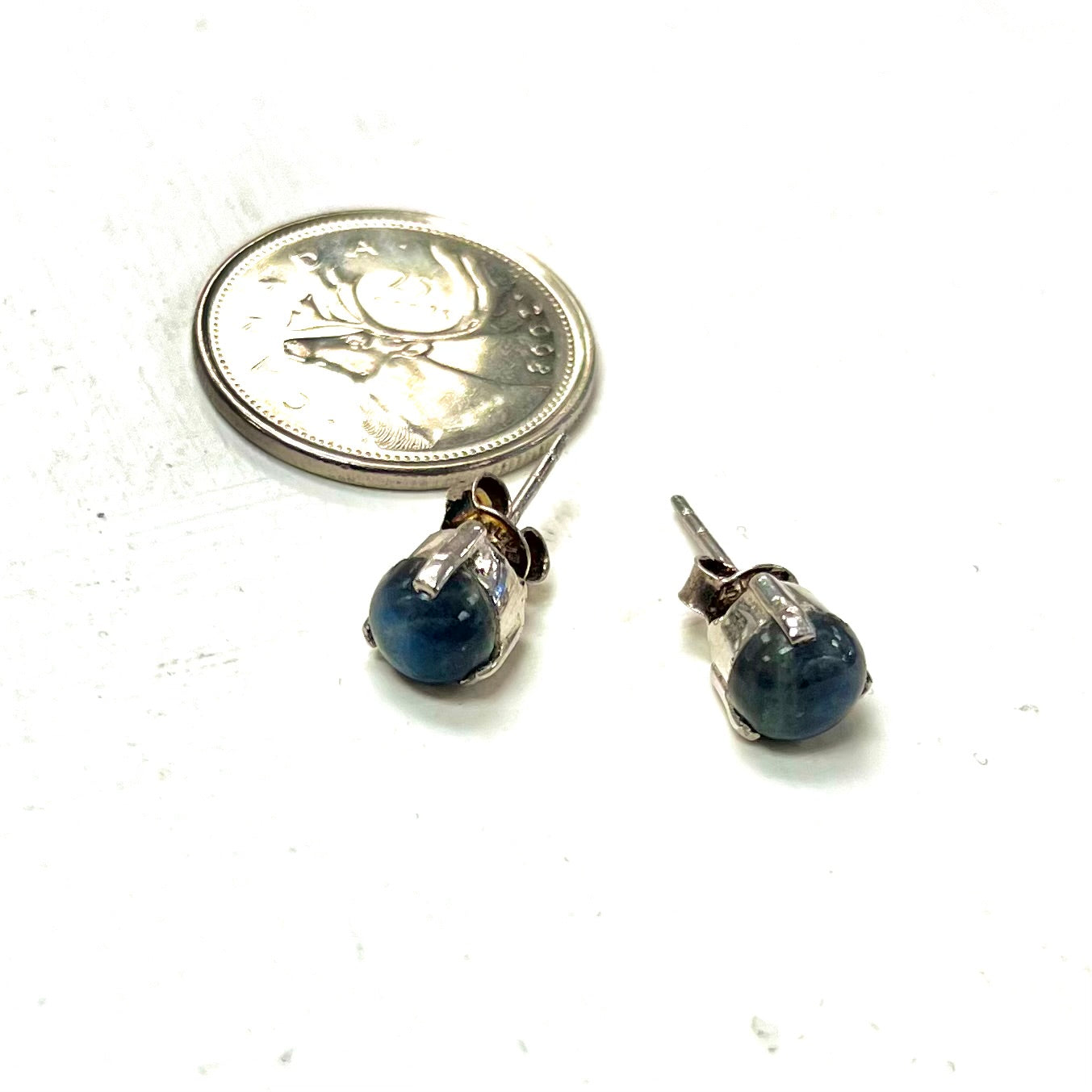 Labradorite Studs (Triangle with Prongs)