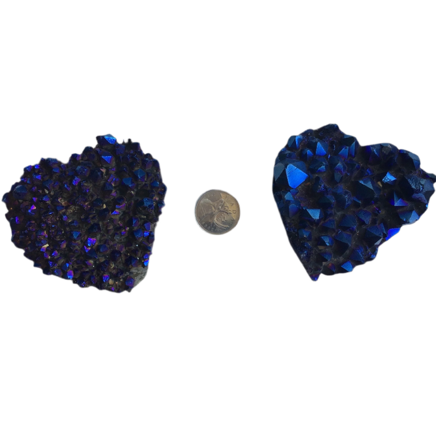 Titanium Aura Quartz Hearts