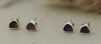 Amethyst Fleck Studs