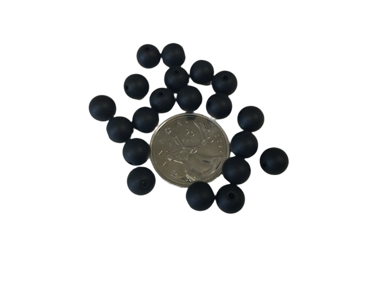 8mm Black Matte Acrylic Bead