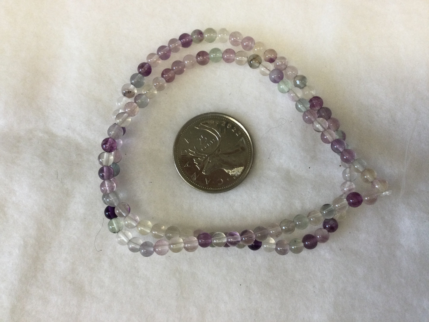 4mm Rainbow Fluorite Bead Strand