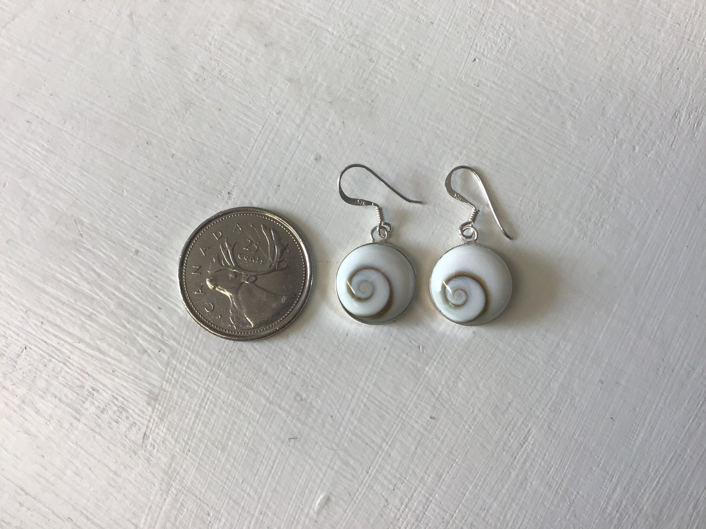 Round Silver Eye of Shiva Earrings