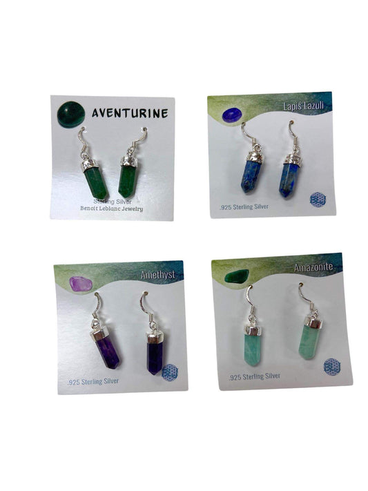 Polished Stone Drop Earrings