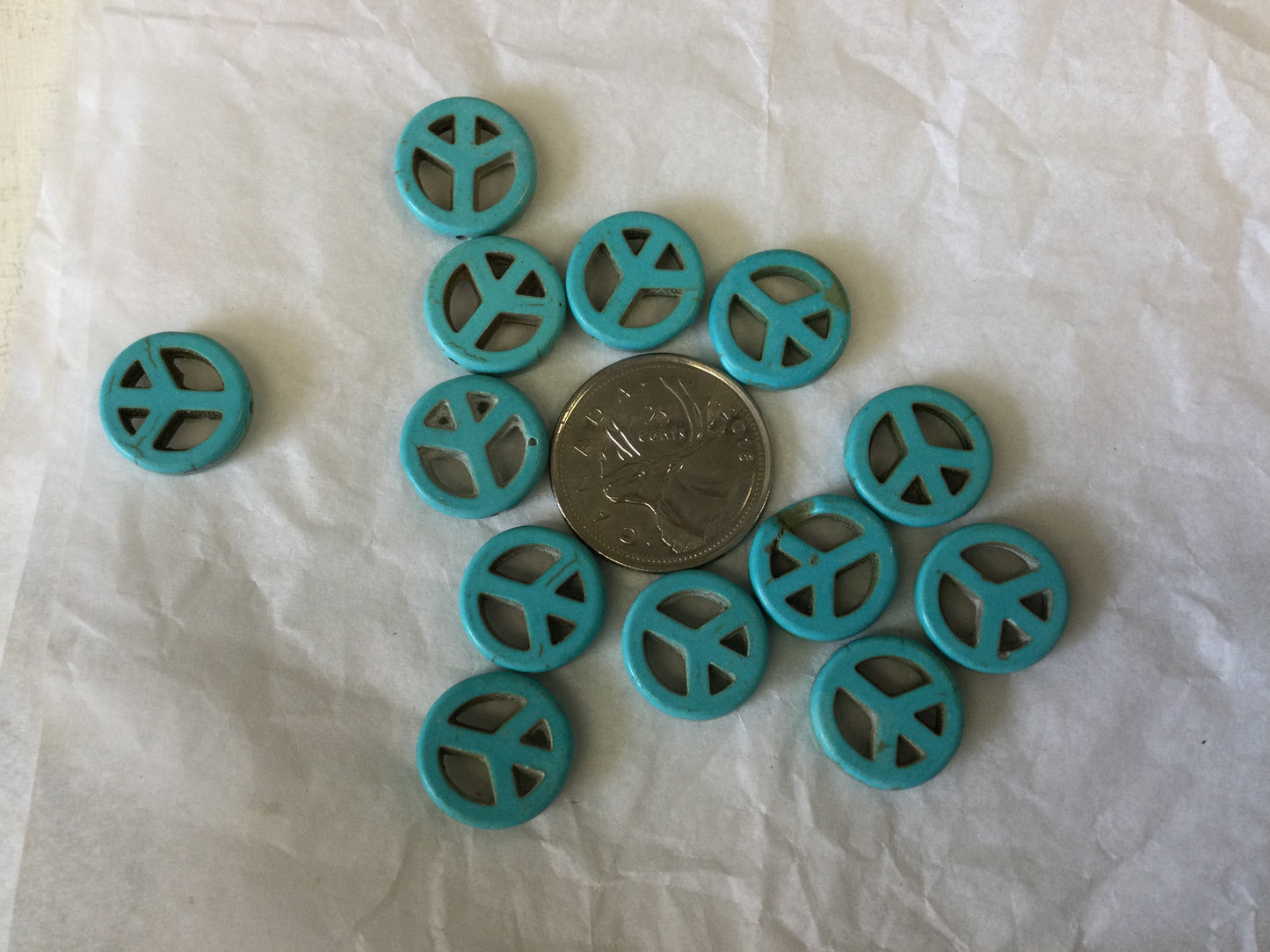 Turquoise Peace Sign Bead