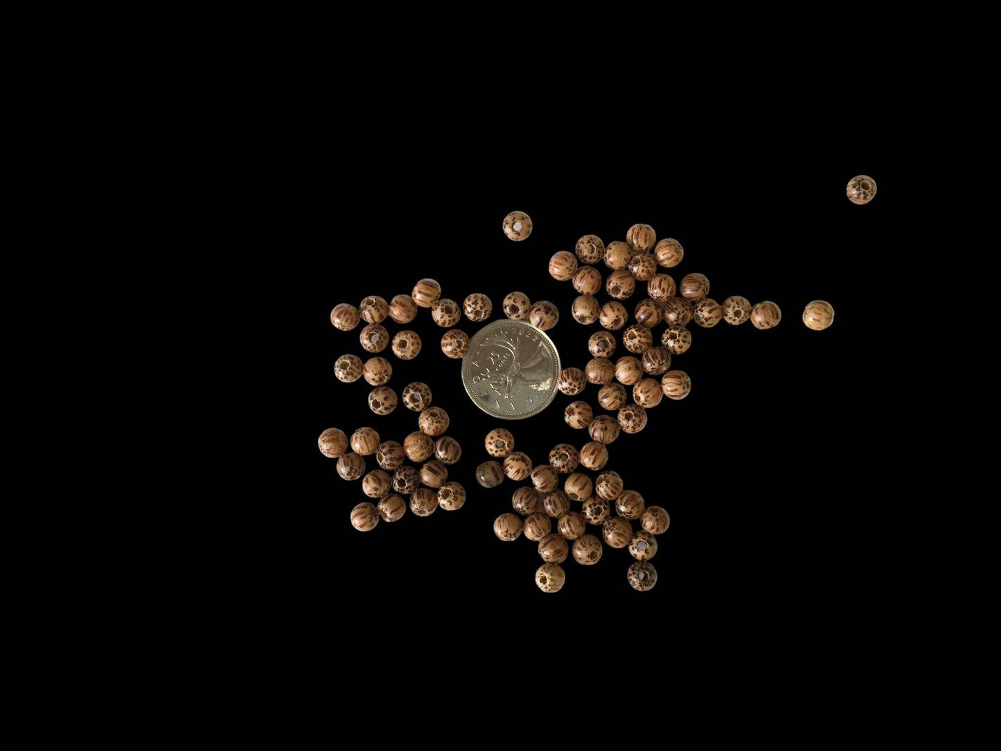 6mm Hand Carved wood beads