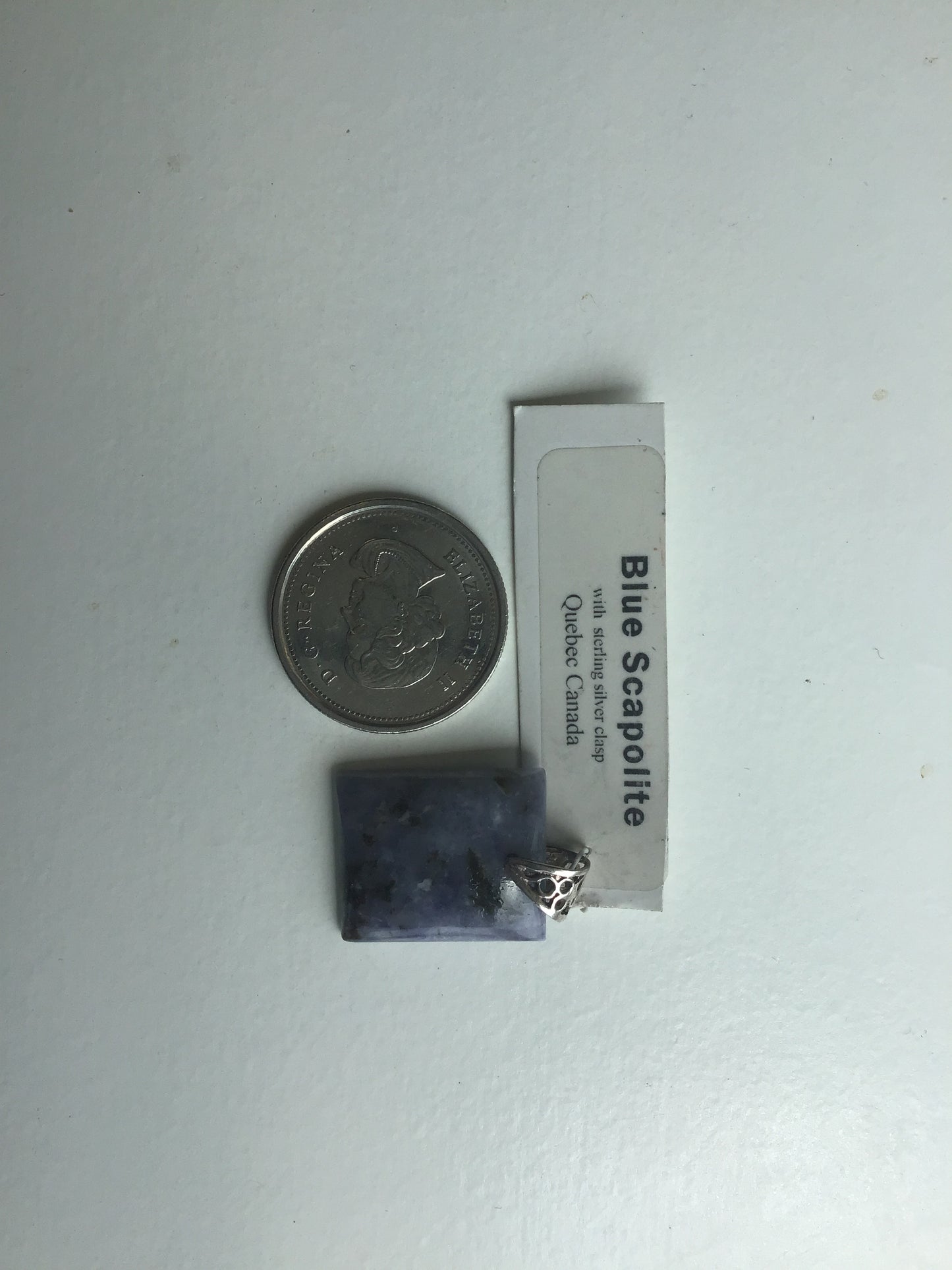 Blue Scapolite Pendant, rectangle