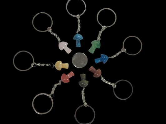 Assorted Crystals Mushroom Keychain