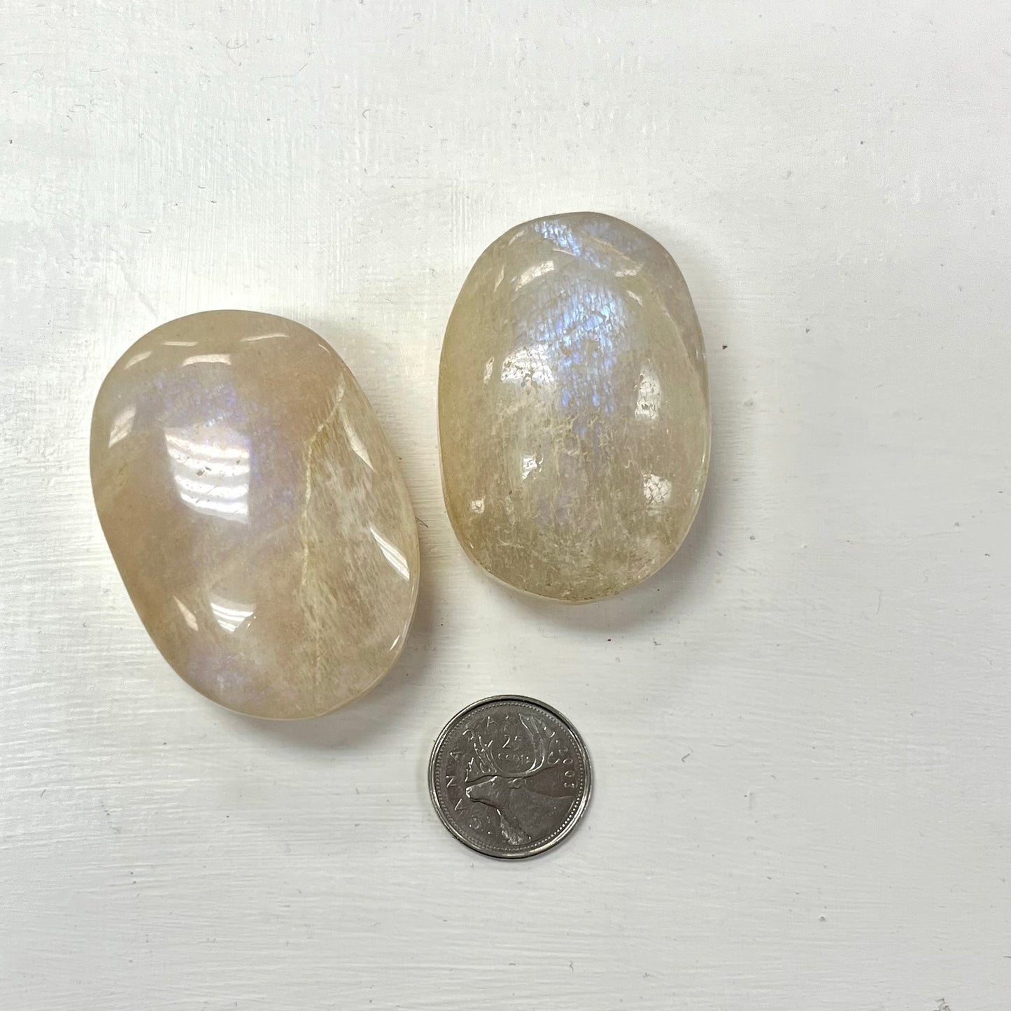 White Moonstone Palm Stones