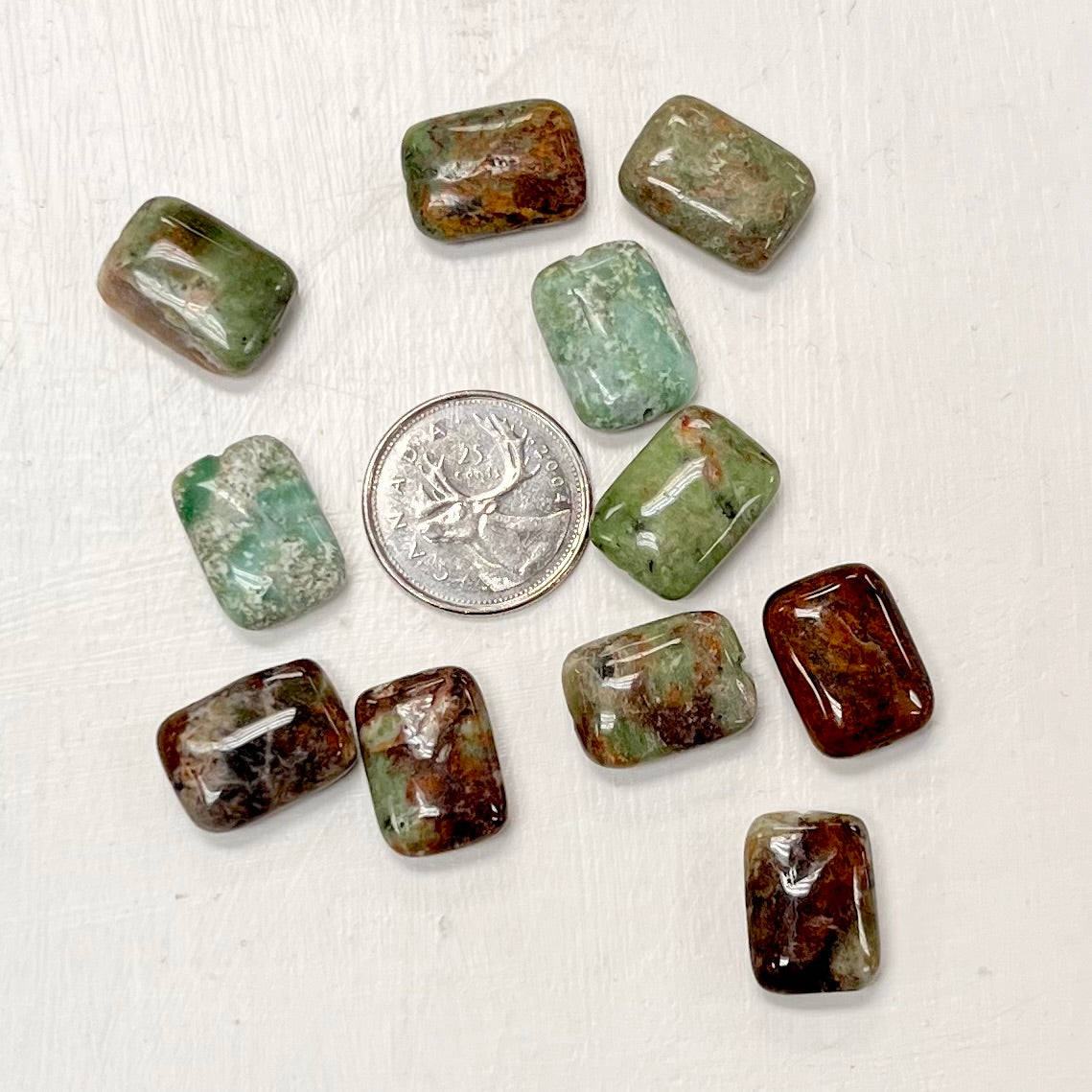 African Turquoise / Pietersite Flat Round Beads