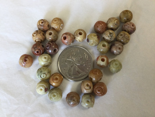 8mm Carved Soapstone Beads