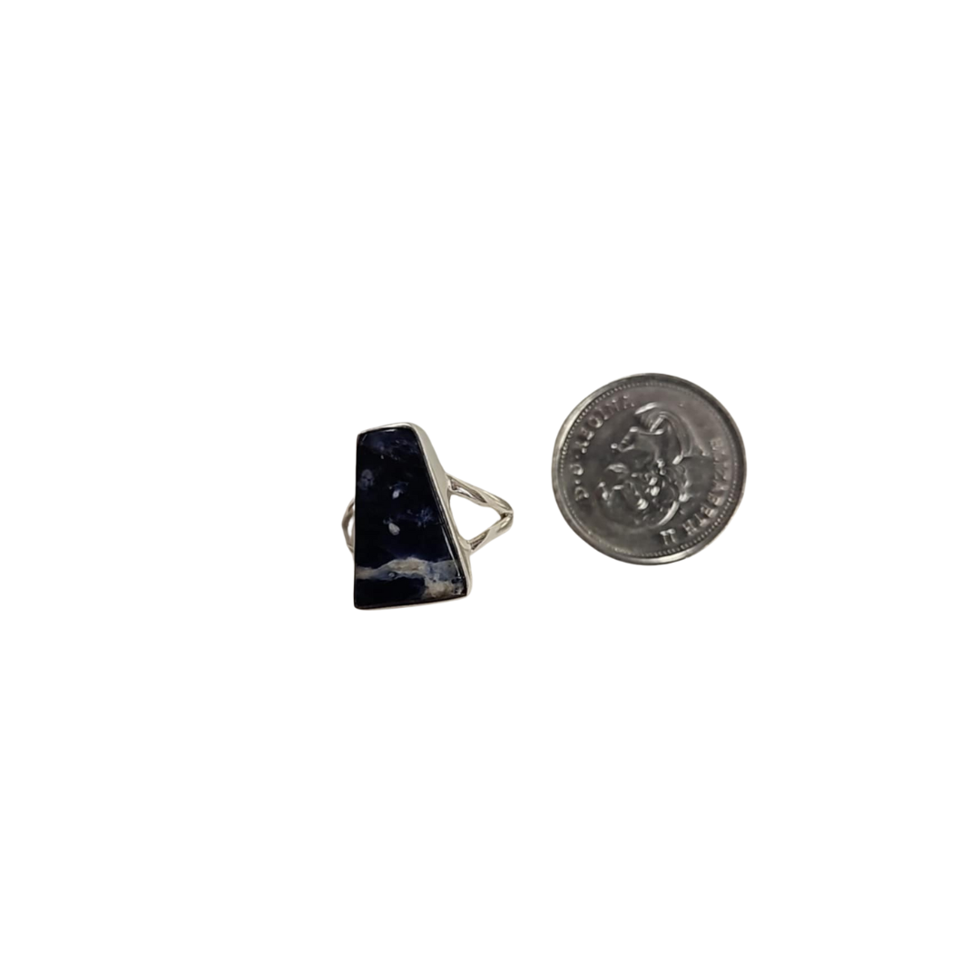 Sunset Sodalite Ring Set In Silver, Size 7