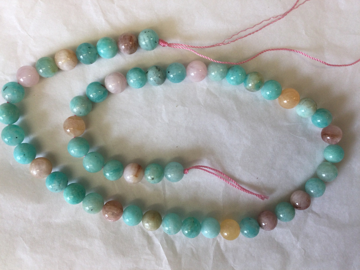 High-grade Morganite/Aquamarine 8mm 16" Strand