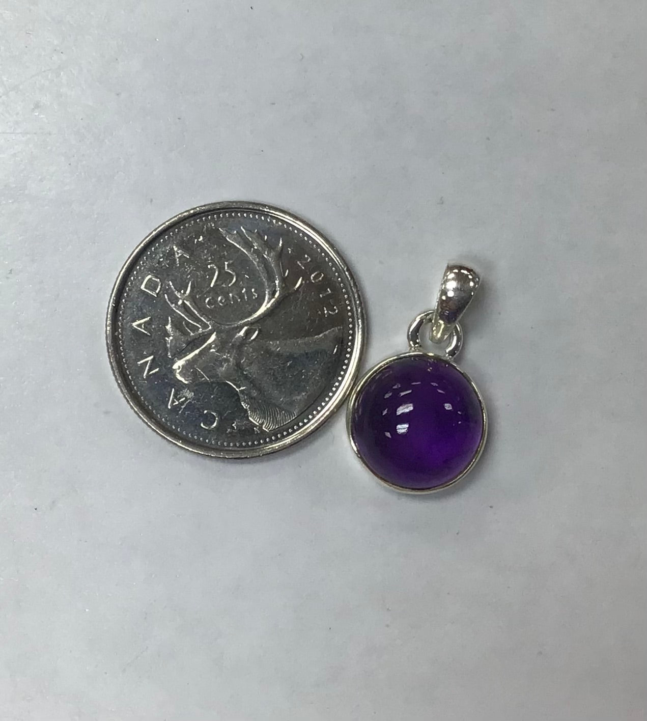 Small Round Amethyst Pendant