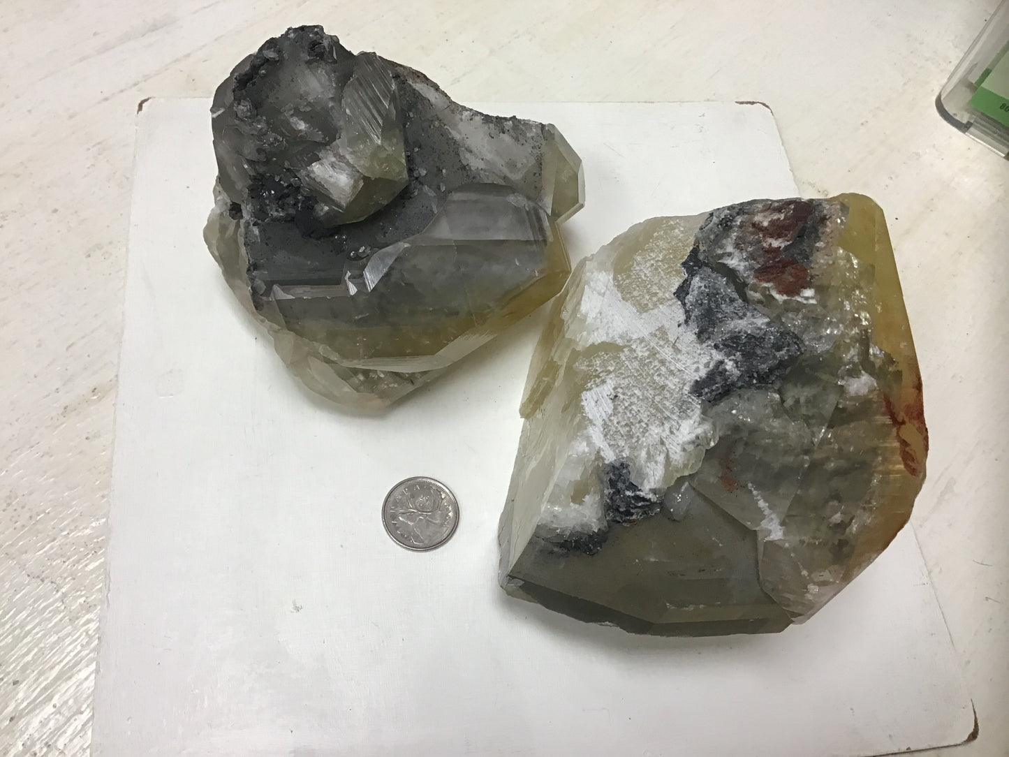 Yellow Calcite/Galena Inclusions