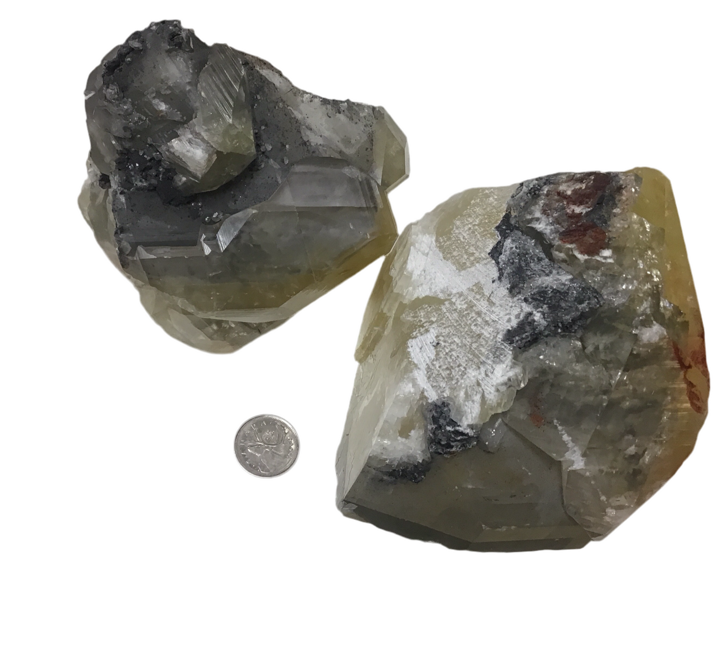 Yellow Calcite/Galena Inclusions