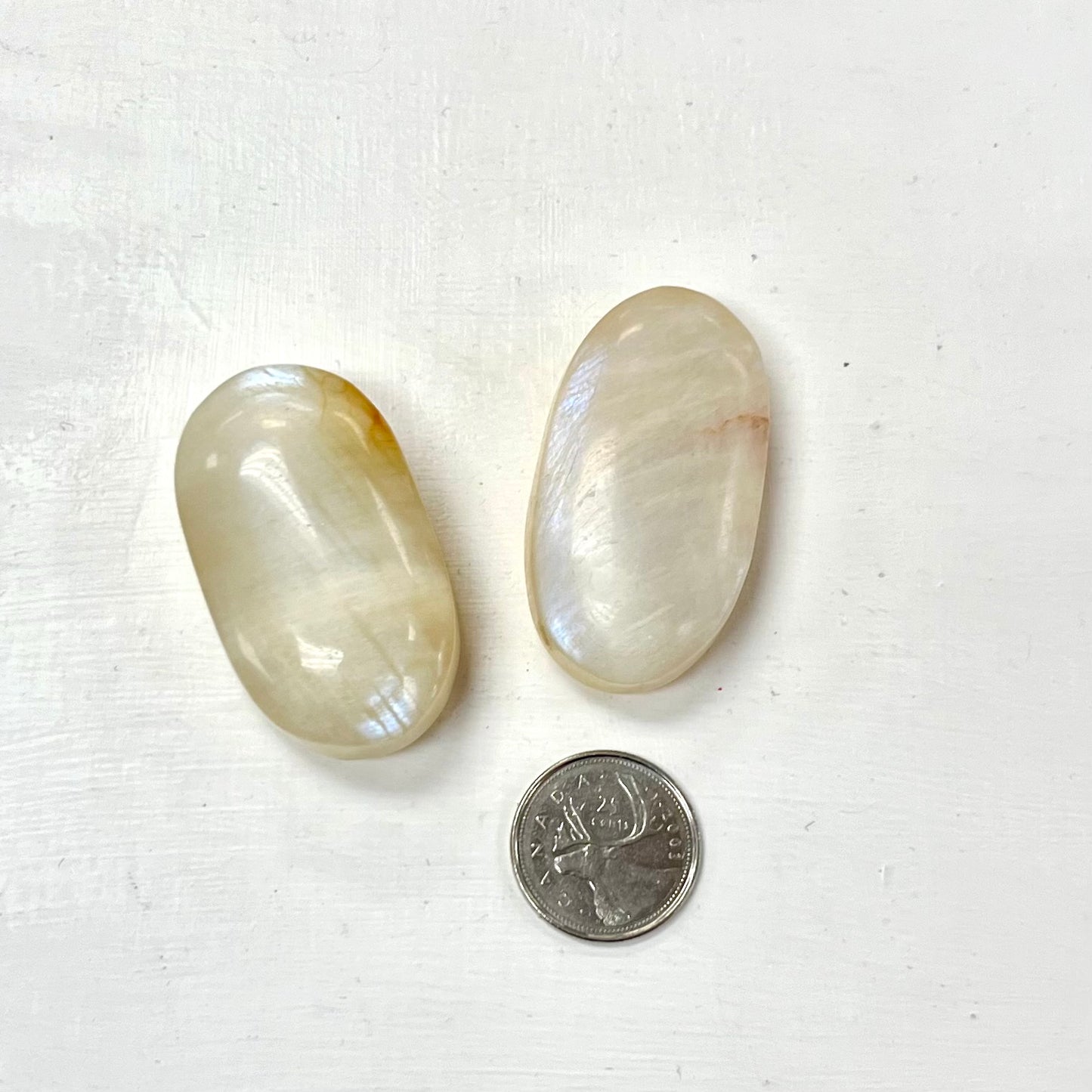 White Moonstone Palm Stones