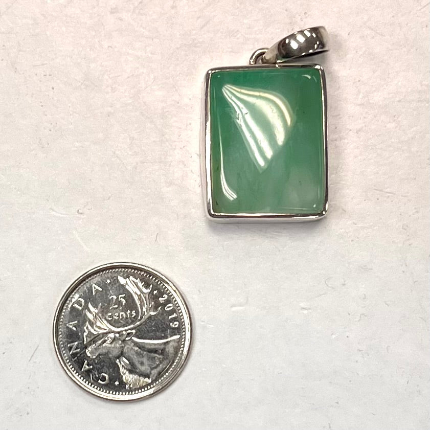 Large Square Chrysoprase Pendant 25mm
