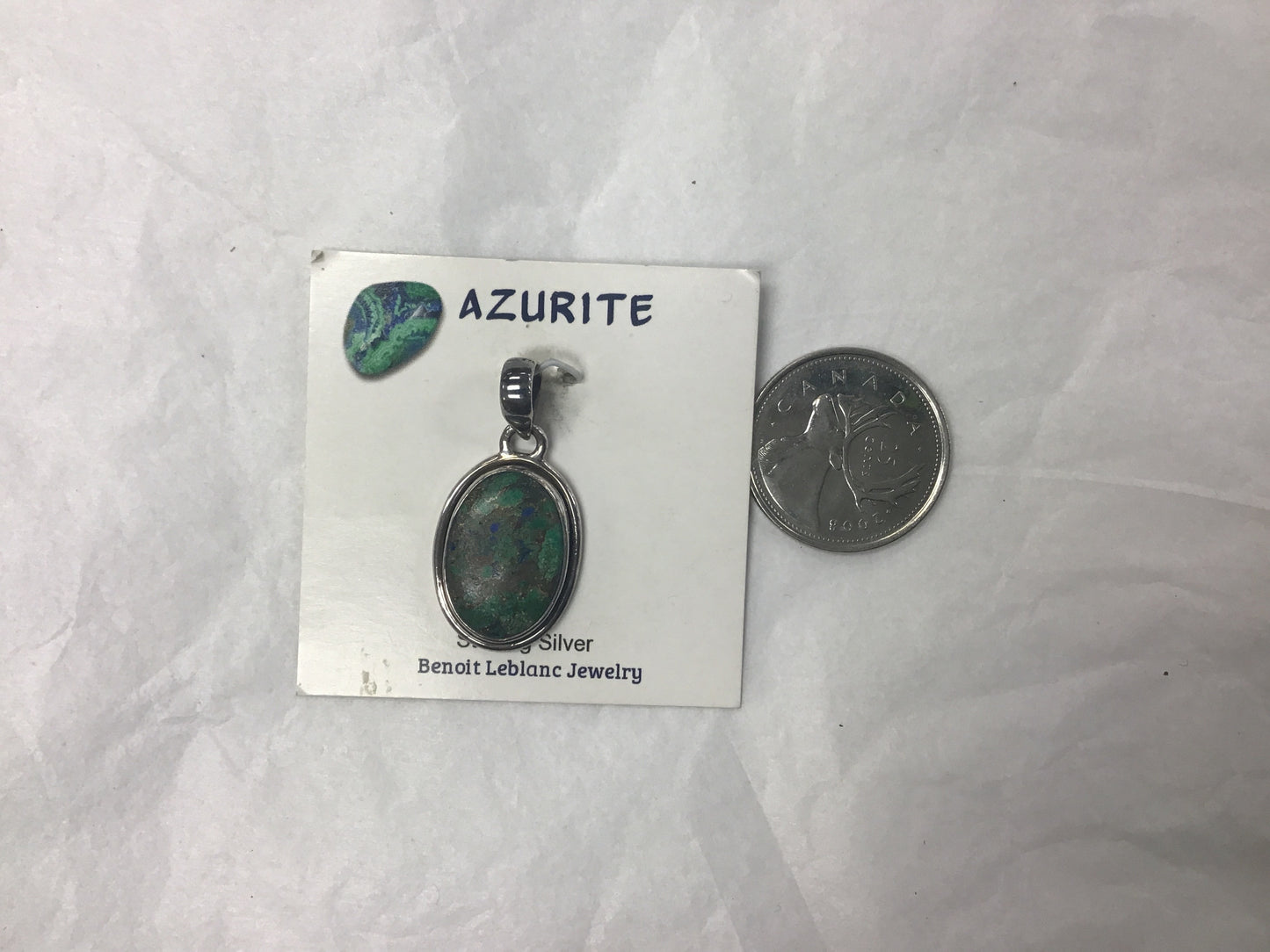 Azurite pendant oval