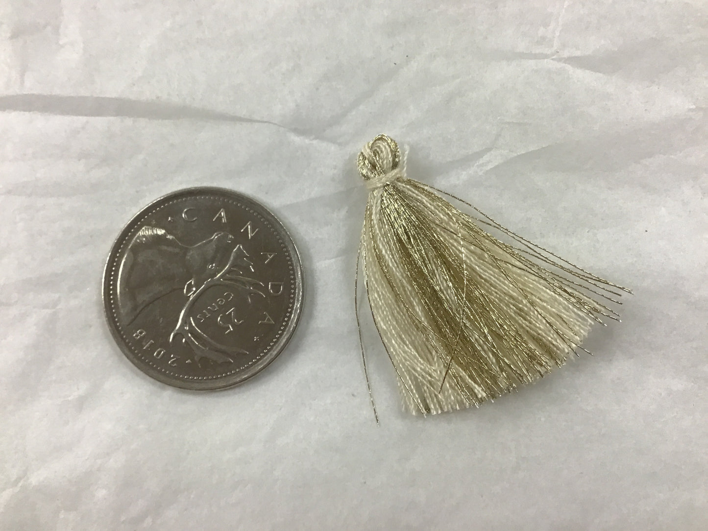 White/Gold String Tassel Charm