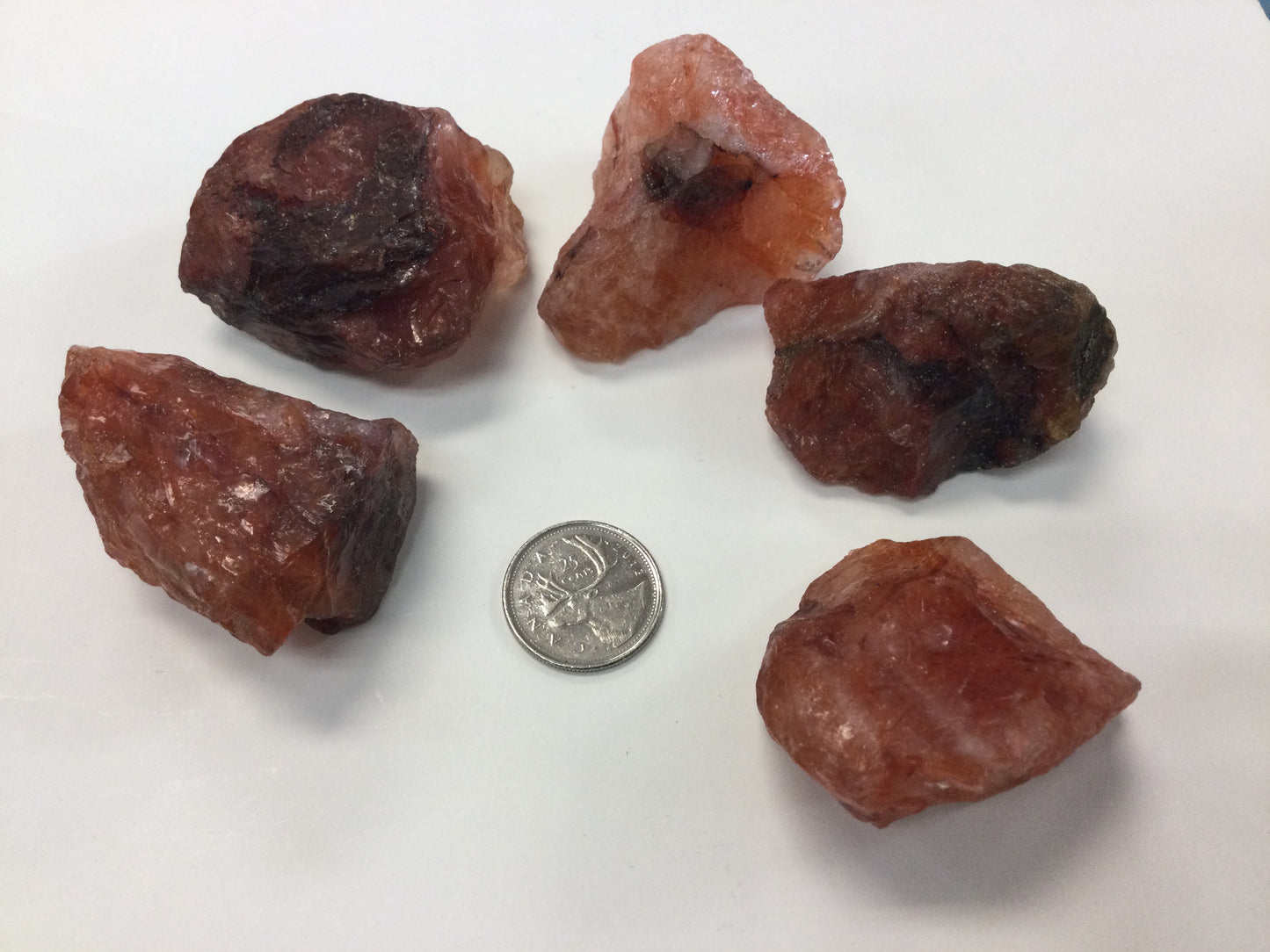 Red Fire Quartz, Rough
