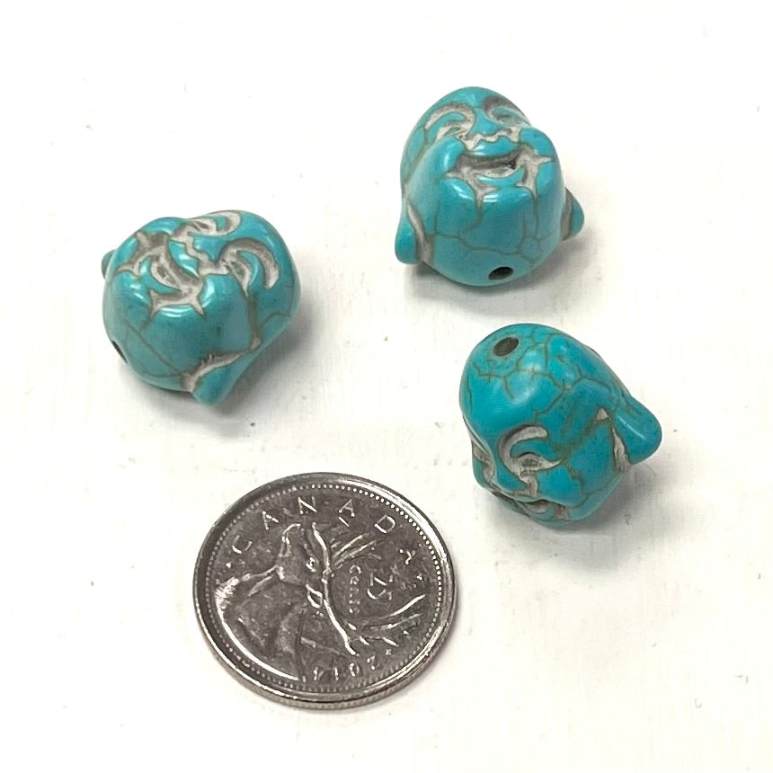 Laughing Buddha Head Dyed Howlite Bead