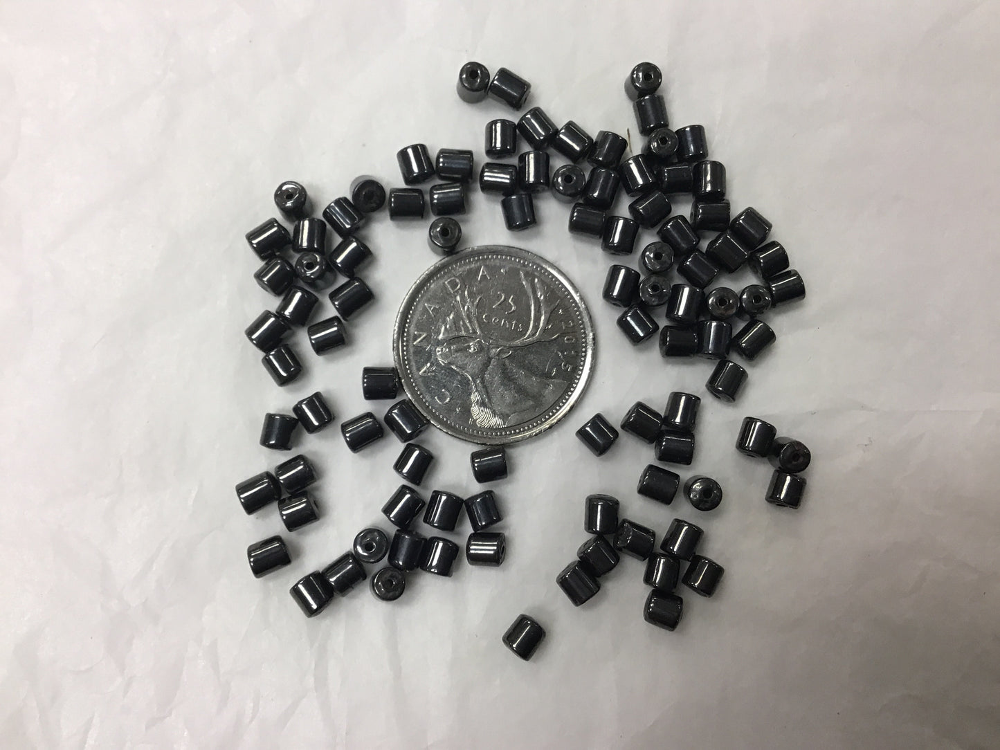 Cylindrical Hematite Beads 4mm