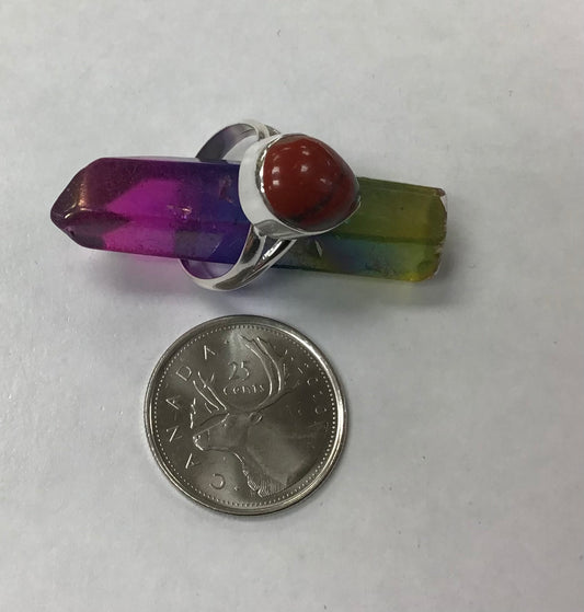 Teardrop Red Jasper Ring (Size 8)