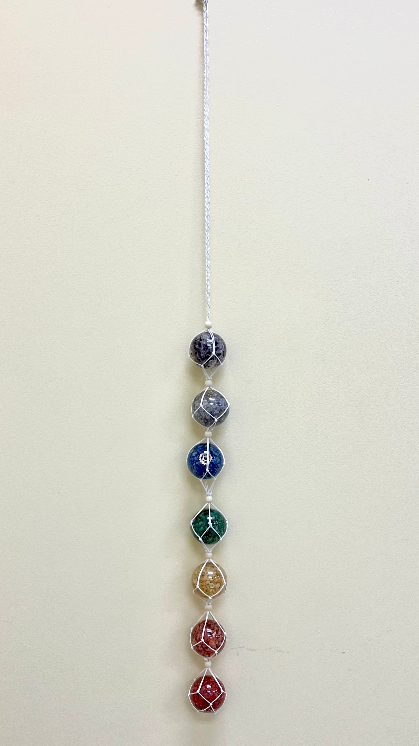 7 Chakra Orgonite Spheres Macrame Hanging