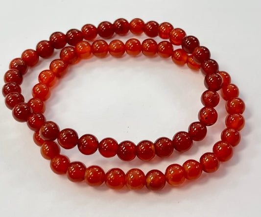 Carnelian\Red & Brown Agate Bracelet, 6mm