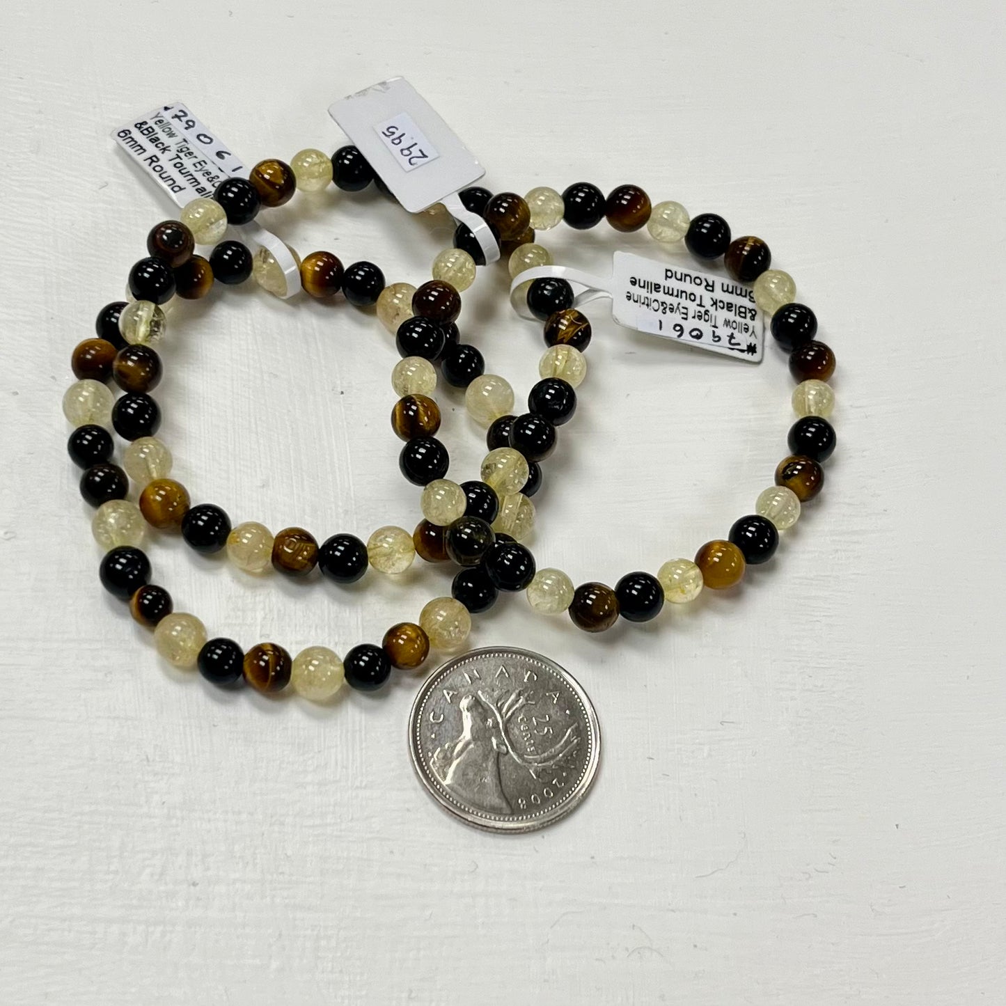 Abundance & Protection Bracelet 6mm - Tiger Eye, Citrine, Tourmaline