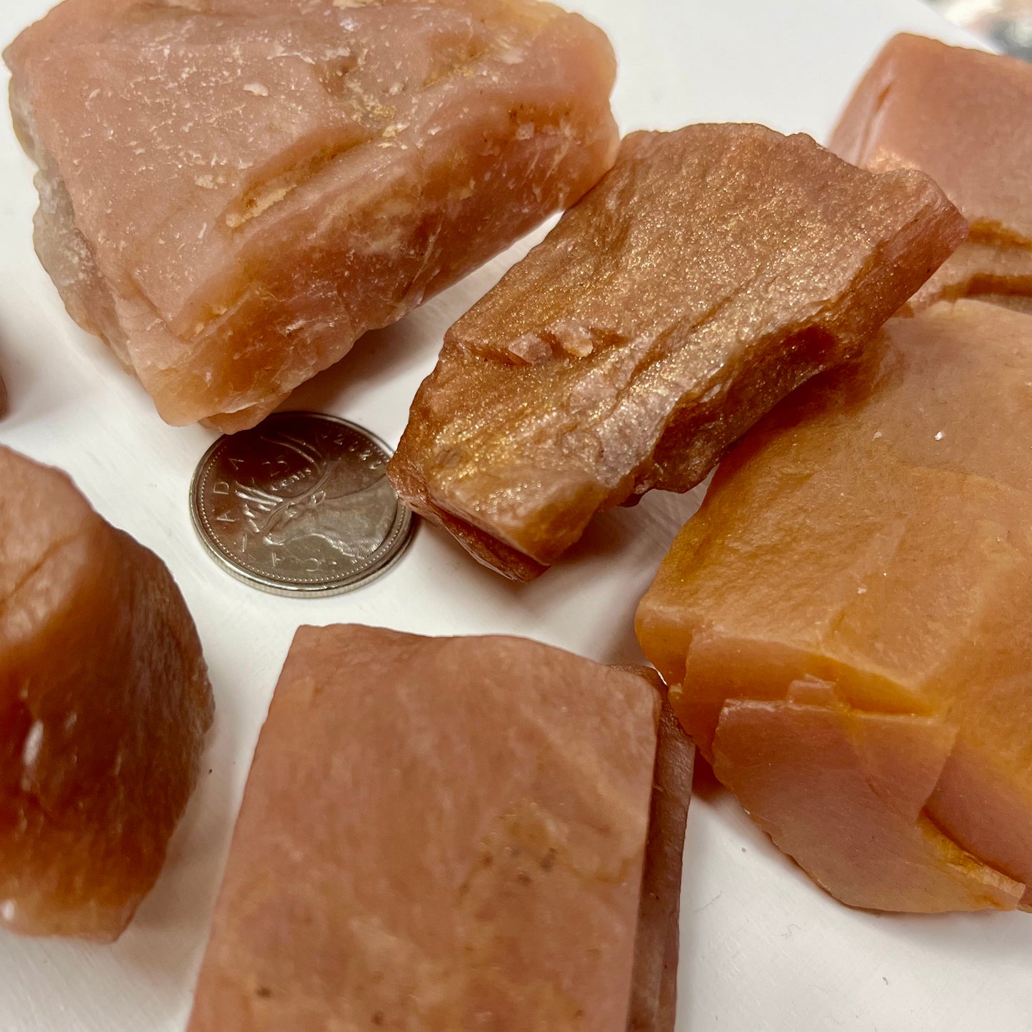 Rough Orange Heliolite Sunstone