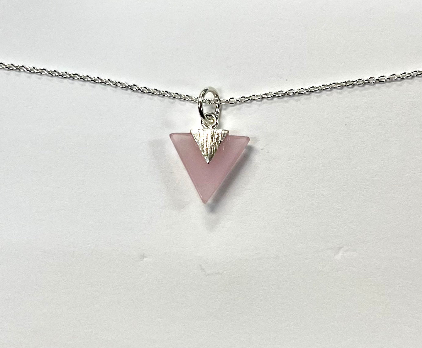 Triangular Crystal with Silver Overlay Necklace