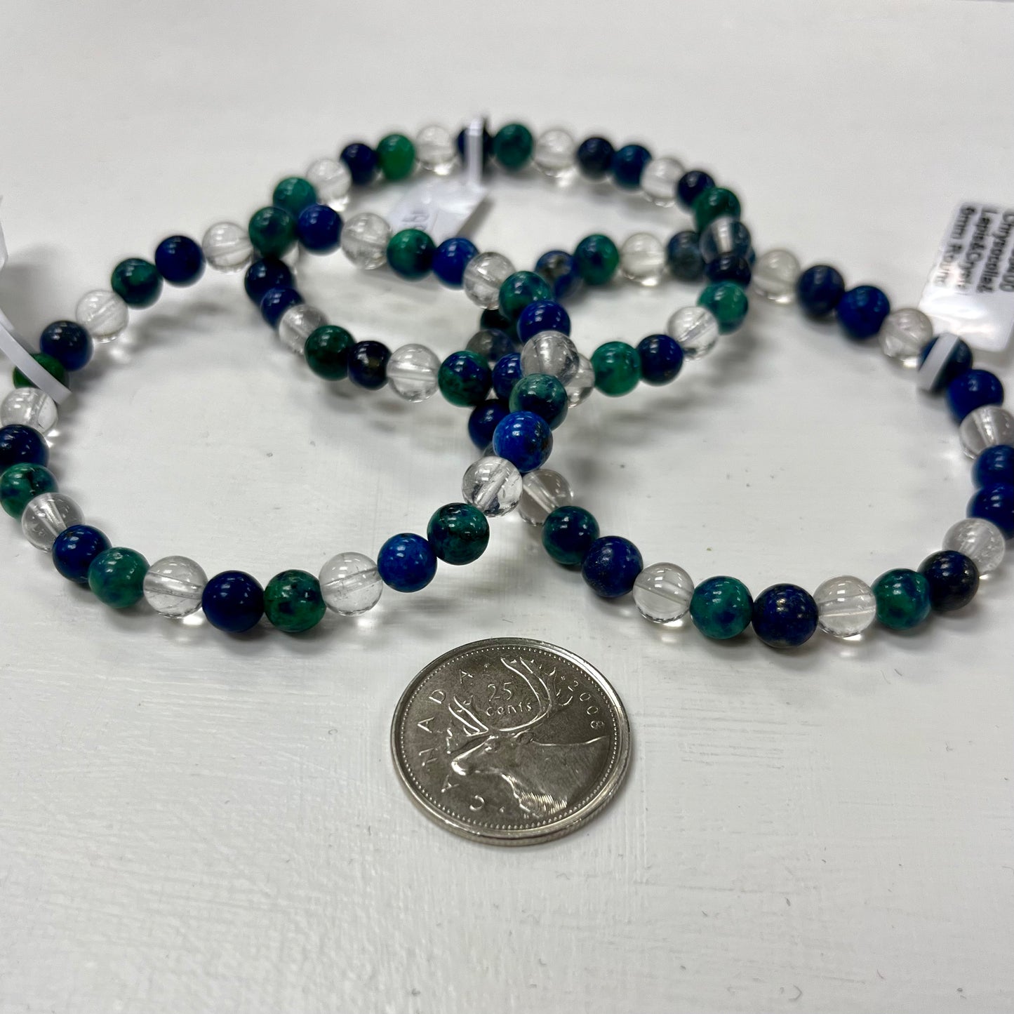 Enhanced Intuition Bracelet 6mm - Chrysocolla, Lapis, Quartz