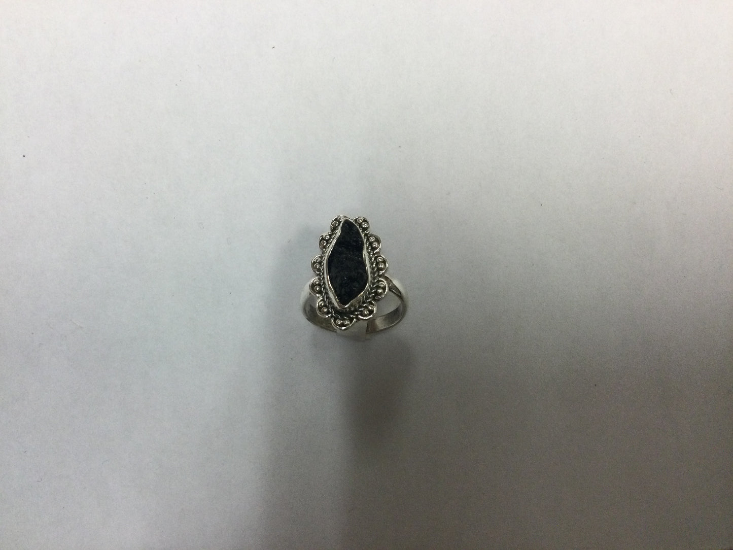 Silver set Tektite ring