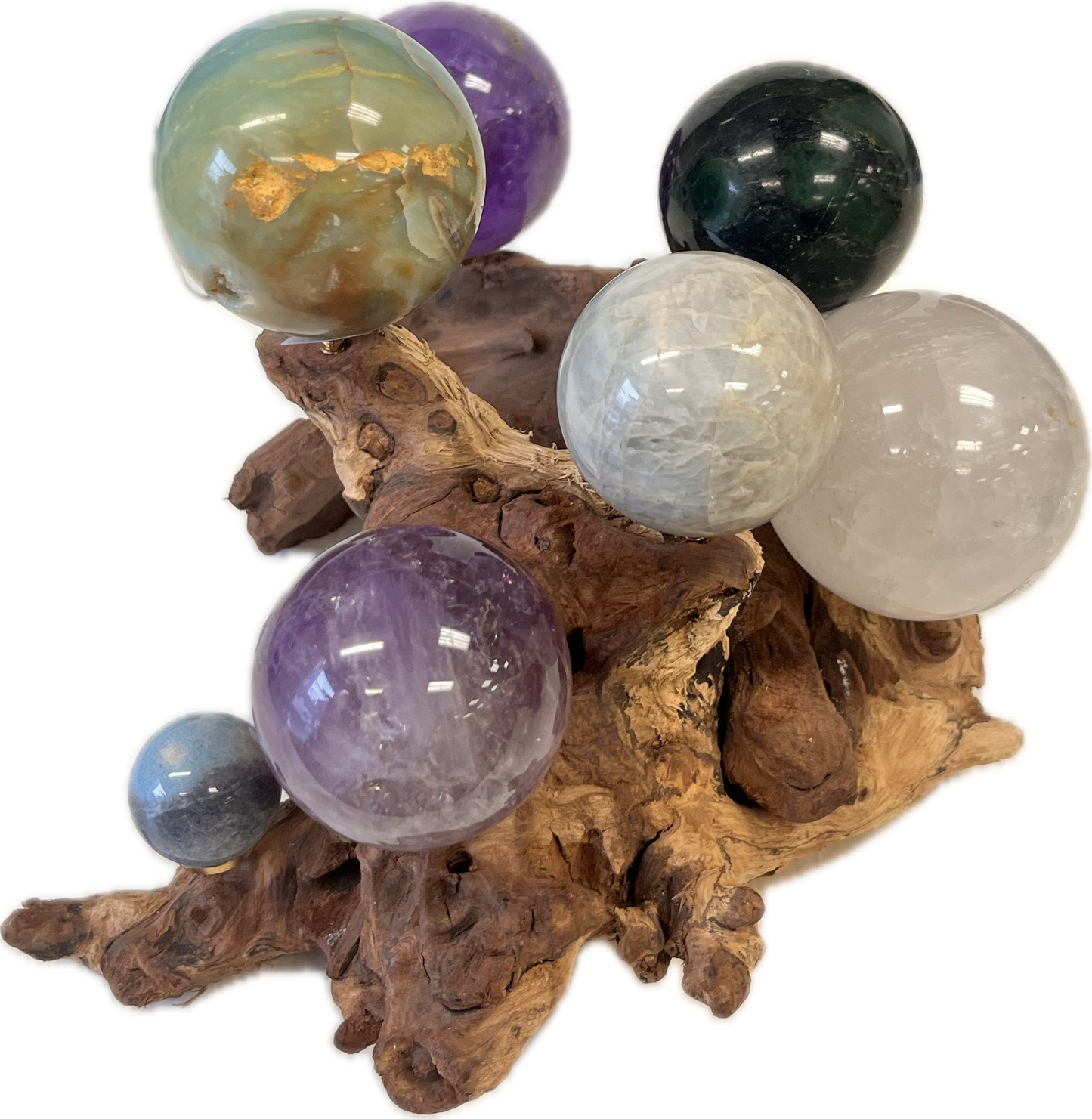 Natural Wooden Display for Spheres – 5 Holders