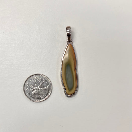 45mm Imperial Jasper Slice Pendant In Silver