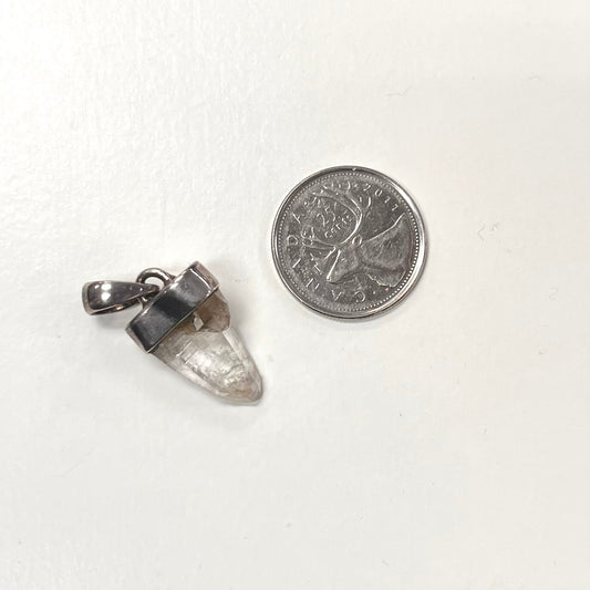 Rough Himalayan Quartz (Self-Healed) Pendant - Silver Cap