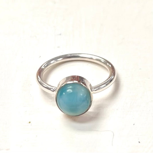 Larimar Ring Set In Silver - Various Shapes