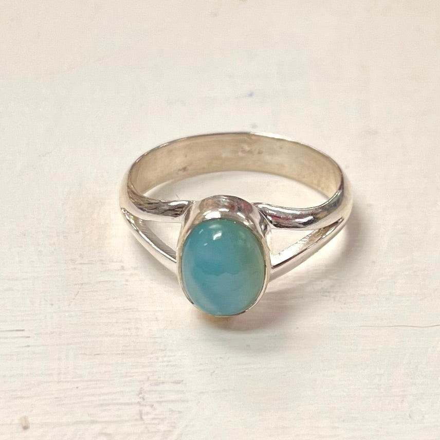 Larimar Ring Set In Silver - Various Shapes