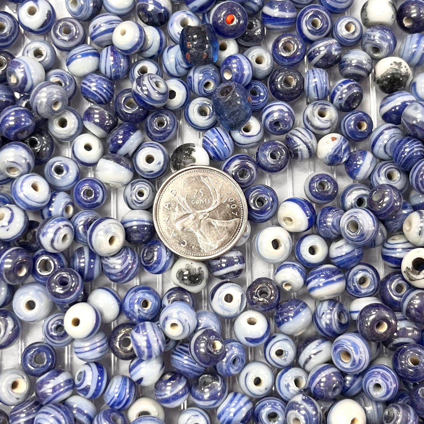 Blue / White Ceramic Beads 8mm