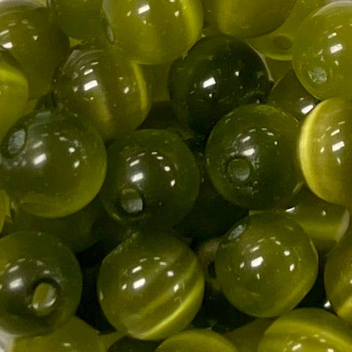 8mm Green Cat's Eye Beads