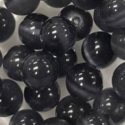 8mm Blue-Grey Cat's Eye Beads