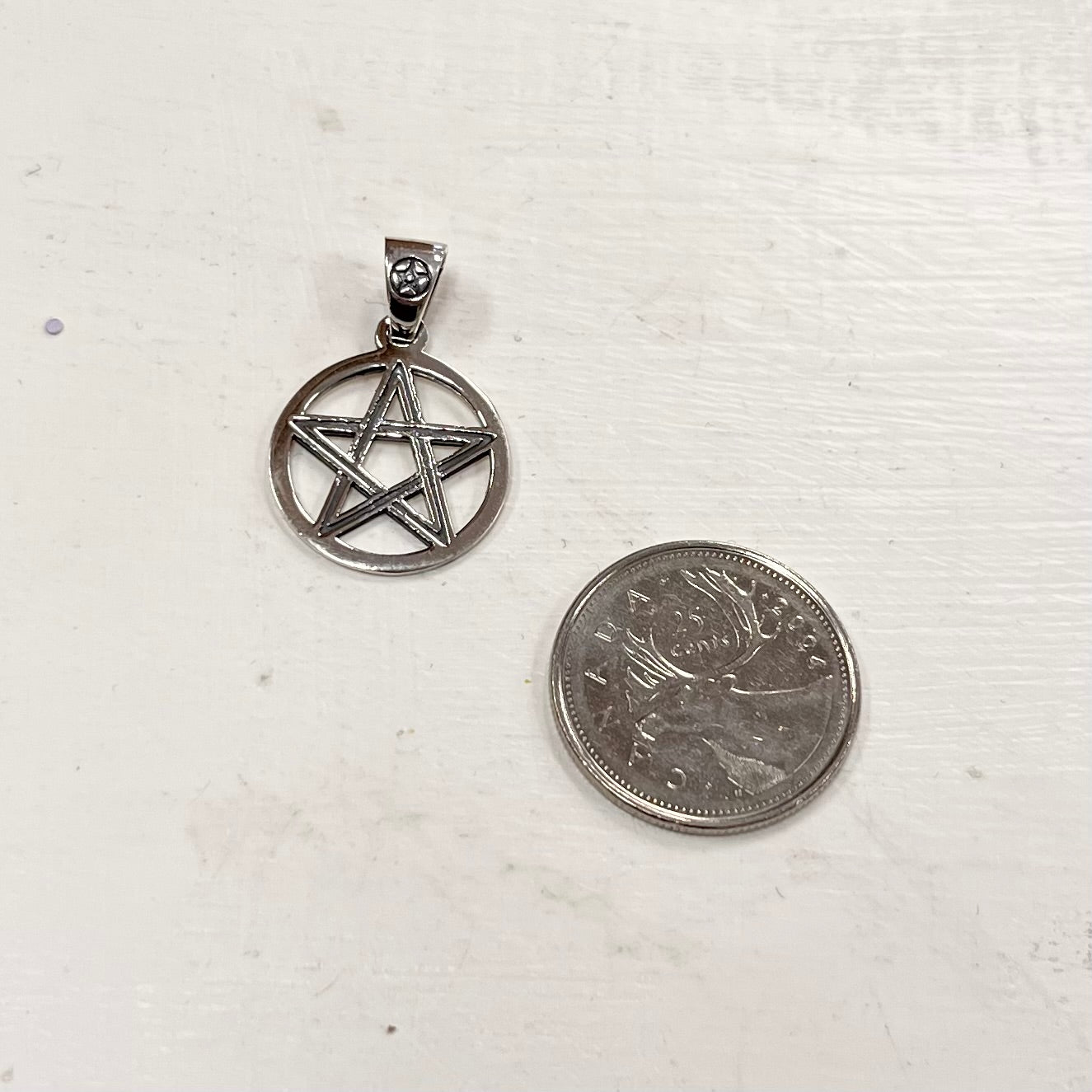 10mm Silver Pentacle Pendant