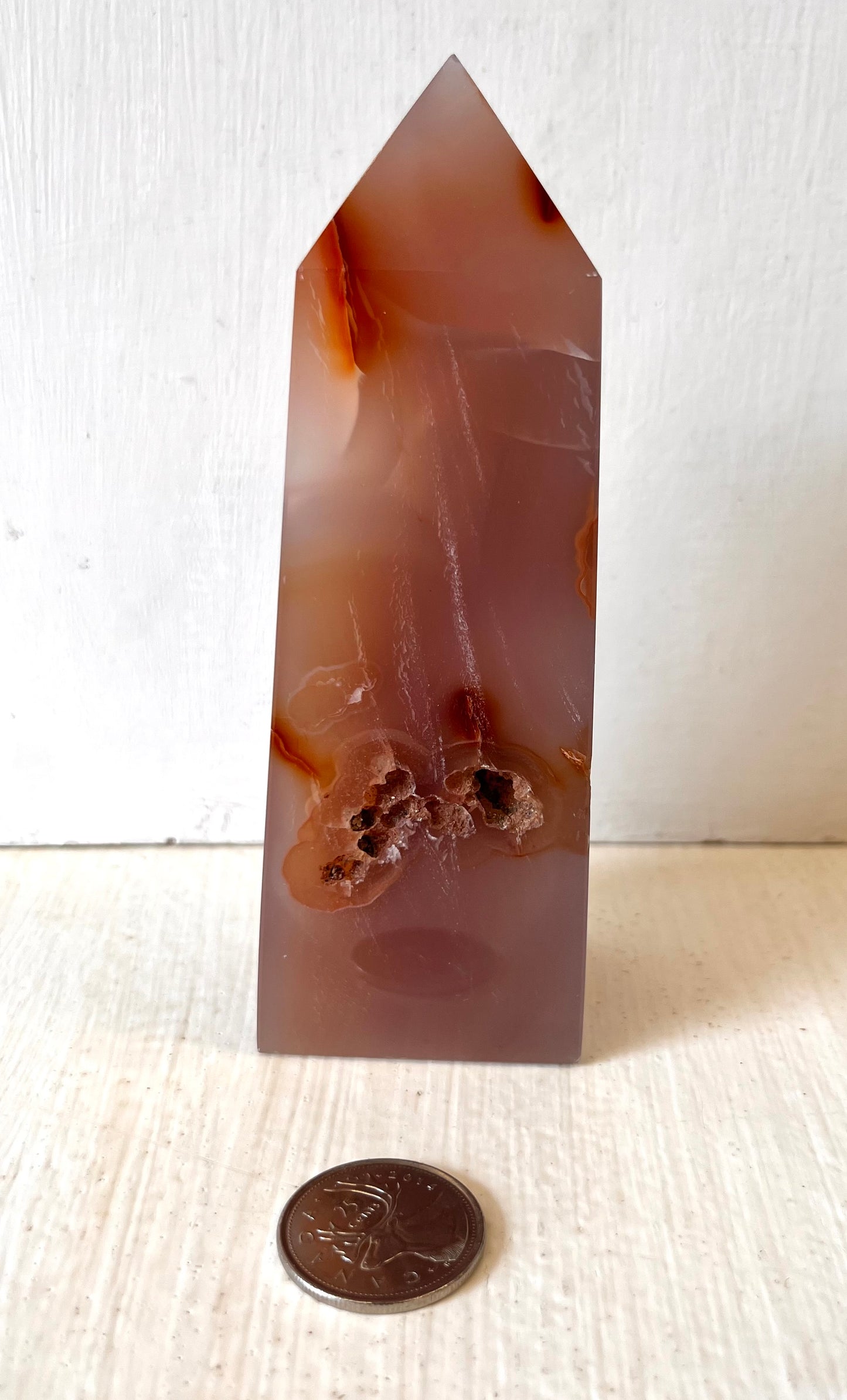 Large Orange Agate Obelisk Point