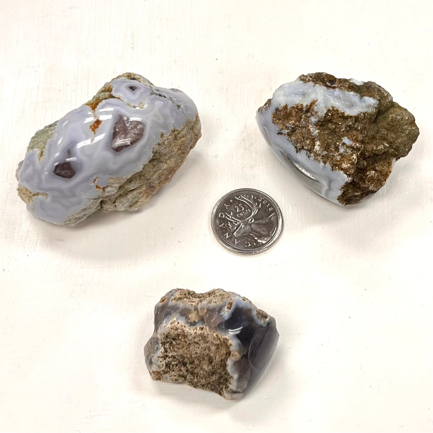 Semi-Polished Blue Chalcedony