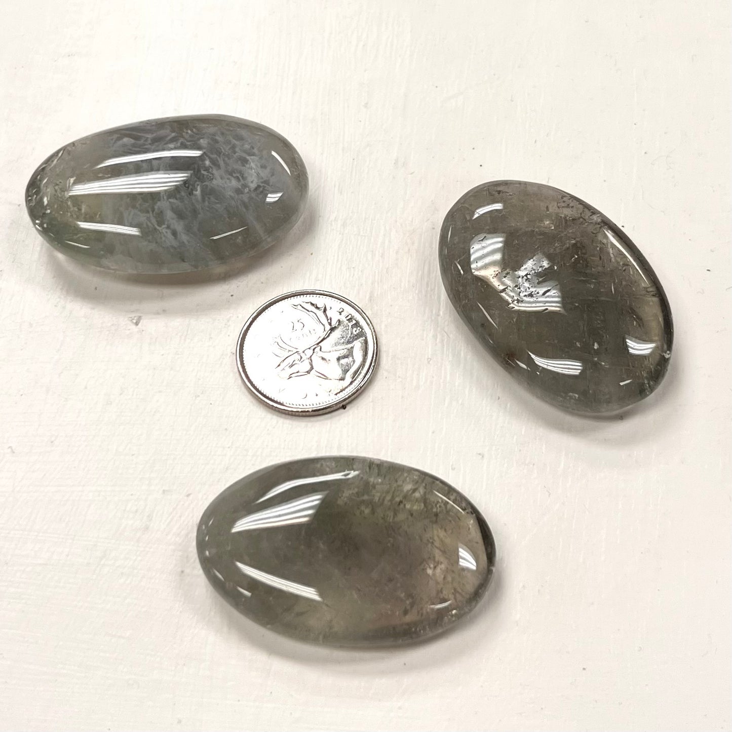 Prasiolite Palm Stones