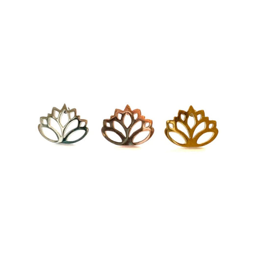 Lotus (Gold) Stud Earrings